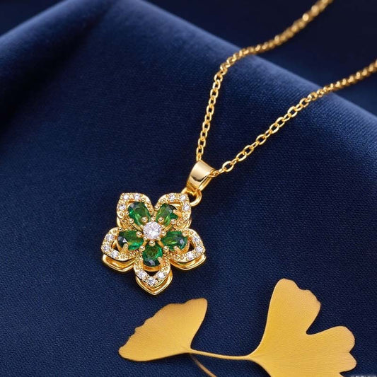 🌸  50% RABATT! ✨Romantiskt halsband med blomsterhänge för damer💖