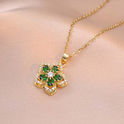🌸  50% RABATT! ✨Romantiskt halsband med blomsterhänge för damer💖