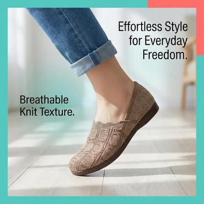 🔥 50% RABATT! 🔥Andningsbara, vävda slip-on-ballerinaskor för dam