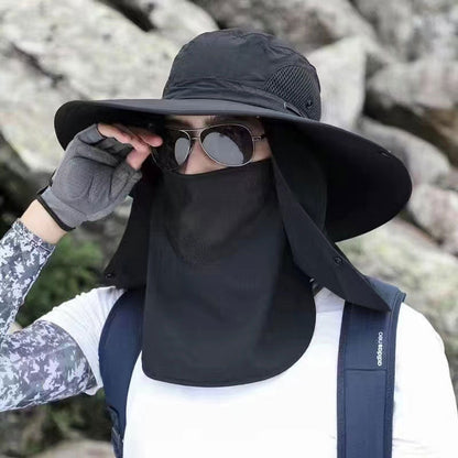 🔥 50% RABATT! 🔥🧢Vandringshatt med UPF 50+ – bred brätte, avtagbar ansiktsmask & ventilationshål ⛰️