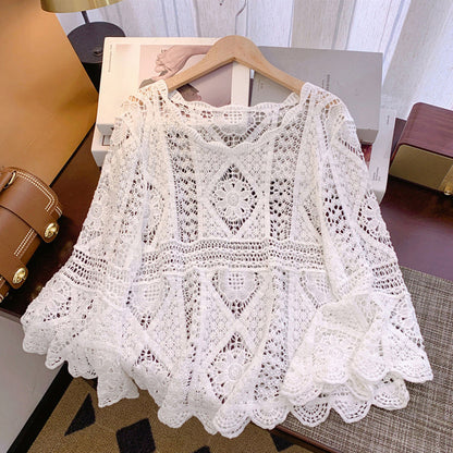 ✨50% RABATT! 🌸Vintageinspirerad spetsblus för damer