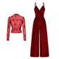 👗50% RABATT!✨ Set med 2-delad jumpsuit i sammet och spets-top
