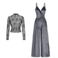 👗50% RABATT!✨ Set med 2-delad jumpsuit i sammet och spets-top