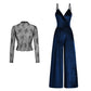 👗50% RABATT!✨ Set med 2-delad jumpsuit i sammet och spets-top
