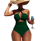 👙 50% RABATT! ☀️ Halterneck-baddräkt med korsade band och hög midja – magkontrollerande & figurflattering – Perfekt för strand, pool eller nästa semester 🌊