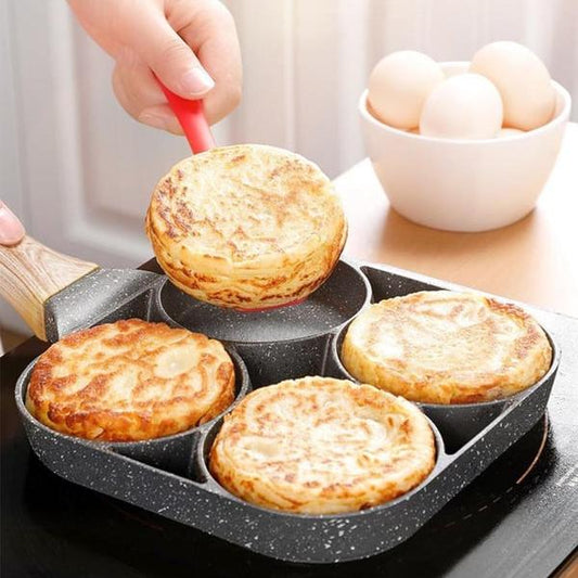 🍳50% rabatt🥚 Fyrhåls äggpanna, frukostomelett hem stekpanna non-stick panna