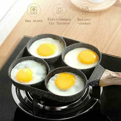 🍳50% rabatt🥚 Fyrhåls äggpanna, frukostomelett hem stekpanna non-stick panna