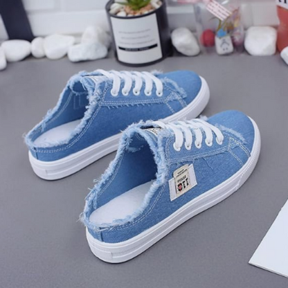 👟 50% RABATT! 👖 Damernas Denim Mule Sneakers