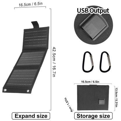 🌞50% RABATT! 🌿Bärbar Solpanel med USB-laddare