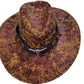 Vintage bredbrättad cowboyhatt med rem