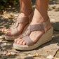 ✨50% RABATT! ✨Bohemiska vävda sandaler med kilklack för damer