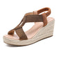 ✨50% RABATT! ✨Bohemiska vävda sandaler med kilklack för damer