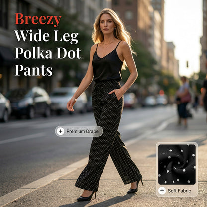 🌬️👖 Chica Prickar, Luftiga Rörelser ✨💃 Dam Prickiga Vida Ben Byxor