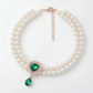 Pet Pearl Necklace with Heart Gem Pendant
