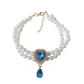 Pet Pearl Necklace with Heart Gem Pendant
