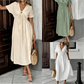 👗New Arrival❣️Women's Summer V-Neck Tie-Front Midi Dress
