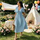 👗New Arrival❣️Women's Summer V-Neck Tie-Front Midi Dress