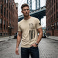 📢📢50 % RABATT !! ⏰T-shirt för män med slitna detaljer och amerikansk flagga