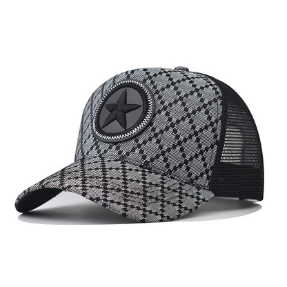 🧢 TIDSBEGRÄNSAT ERBJUDANDE: 50 % RABATT! ⭐ Trucker-keps – femuddig stjärna, nät på baksidan, justerbar, bomullsblandning ✨
