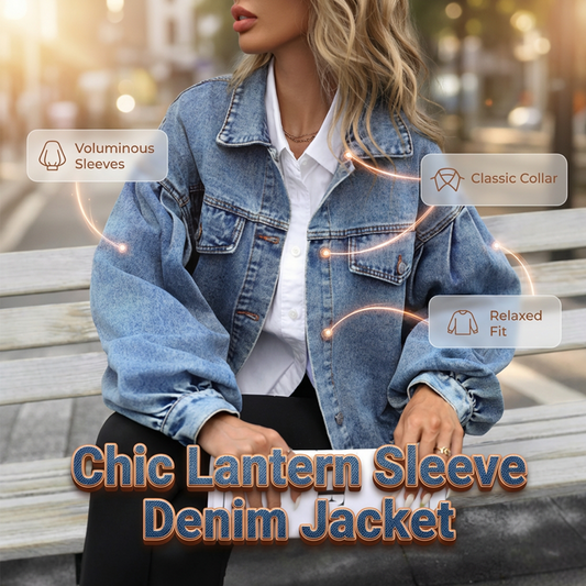 ✨50% RABATT! ✨Damjacka i Denim med Lykärmlar