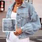 ✨50% RABATT! ✨Damjacka i Denim med Lykärmlar
