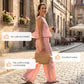 👗 50 % RABATT NU! 🌸Tvådelat set för damer i rutmönster: topp med volanger och byxor