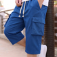 🔥50% RABATT NU!🔥 Casual capri-cargoshorts för män med dragsko i midjan