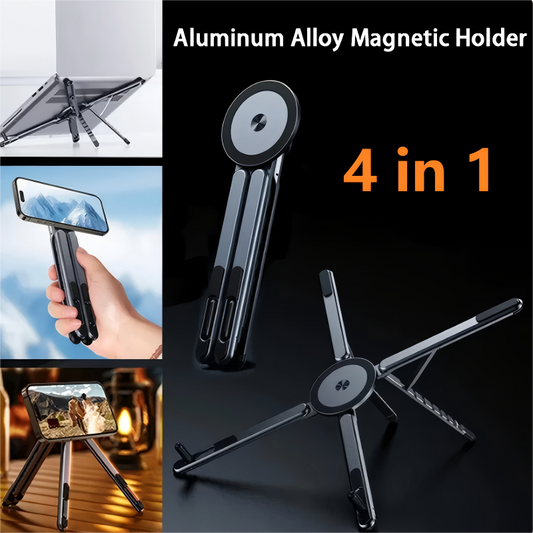 ✨50% RABATT NU! ✨ 4-i-1 magnetiskt mobil- & surfplattställ – perfekt för skrivbord, bilhållare, kök & nattduksbord, justerbar vinkel & stadigt grepp 🚗