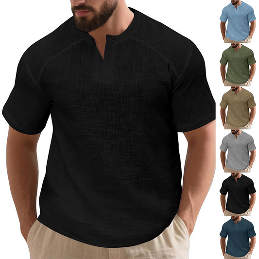 🔥50% RABATT NU!🔥 Kortärmad T-shirt i enfärgat tyg för män
