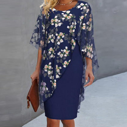 🌸 50 % RABATT NU! 🌸Elegant set med överdel och klänning med blommönster för damer