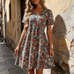 👗50% RABATT NU!🎀Sommarklänning för damer med blommönster, V-ringning och korta ärmar