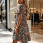 👗50% RABATT NU!🎀Sommarklänning för damer med blommönster, V-ringning och korta ärmar