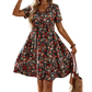 👗50% RABATT NU!🎀Sommarklänning för damer med blommönster, V-ringning och korta ärmar
