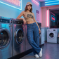 🔥 50% RABATT på utvalda produkter🎉 Högmidjade vida jeans med cargo-fickor