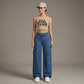🔥 50% RABATT på utvalda produkter🎉 Högmidjade vida jeans med cargo-fickor