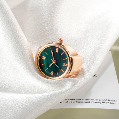 💍 BEGRÄNSAD TID: 50 % RABATT! ✨ Kreativ rund ringklocka i kvarts – snygg, justerbar, kompakt ⌚