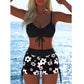 ✨50% RABATT NU!🎀Dam Bikini Set – Snörning i Toppen, Boyshorts, Flera Stilar 🏖️