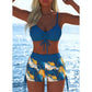 ✨50% RABATT NU!🎀Dam Bikini Set – Snörning i Toppen, Boyshorts, Flera Stilar 🏖️