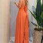 👗 50 % RABATT NU!✨Ärmlös jumpsuit med utskärningar och vida ben samt knytning i ryggen