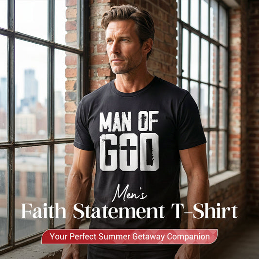 ✝️ BEGRÄNSAD TID: 50 % RABATT! ✨ T-shirt för män med trosslogan – inspirerande, bekväm, mångsidig 🙏