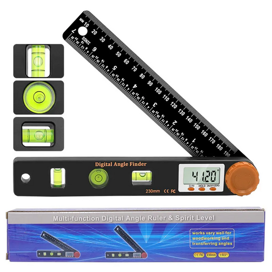 📐 50% RABATT NU! 🔧 4-i-1 Digital Vinkelmätare med Linjal & Vattenpass 🛠️