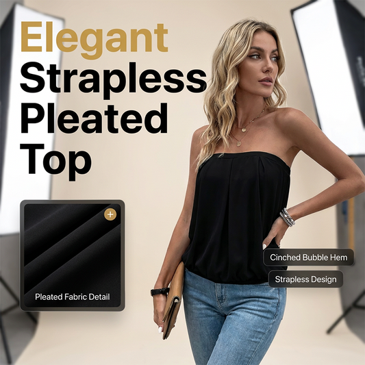 👚 50 % RABATT NU! 👗 Enfärgad, ärmlös tubtop med elastisk midja för damer – stretchig, rynkad design och utan axelband – perfekt för lager-på-lager-looken, sommarfester eller en look som passar både på stranden och på baren ☀️