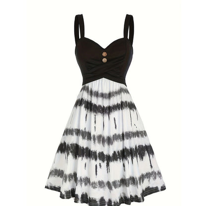 👗50% RABATT NU!🎀A-linjeformad cami-klänning i tie-dye för dam