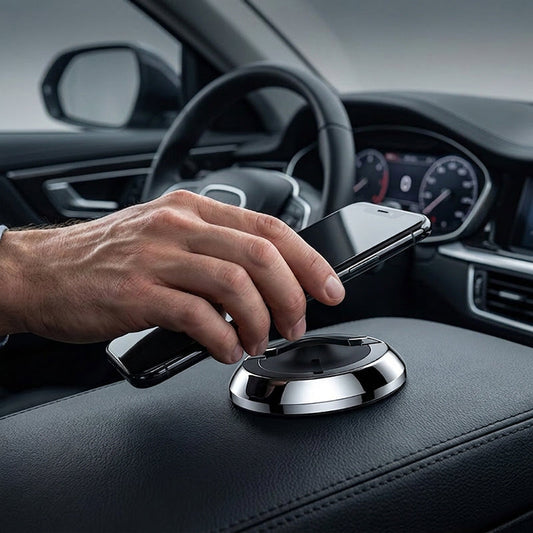 📱 BEGRÄNSAD TID: 50 % RABATT! ✨ Telefonhållare för instrumentbrädan med parkeringsplatta – 2-i-1, 360° vridbar, starkt grepp 🅿️