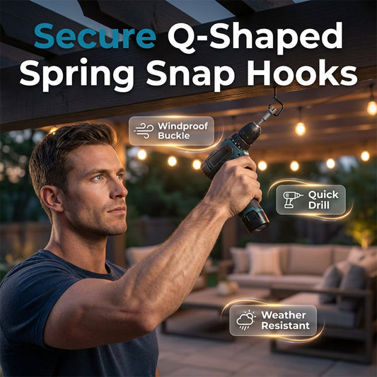 🔥50% RABATT NU!🔥 Q-formade springsnapkrokar – 20/30 st, rostskyddade, för utomhus- & inomhusbruk 🔧