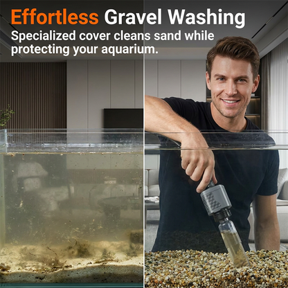 💡 50% RABATT NU!🌈Effortless Cleaning elektrisk akvariedammsugare