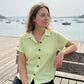 👚 50 % RABATT NU! 🌊 Ränderad T-shirt med knappar för dam – Mjuk bomull och lättviktig – Avslappnad passform, perfekt för sommardagar eller som strandkläder – ledig och luftig stil 🌸