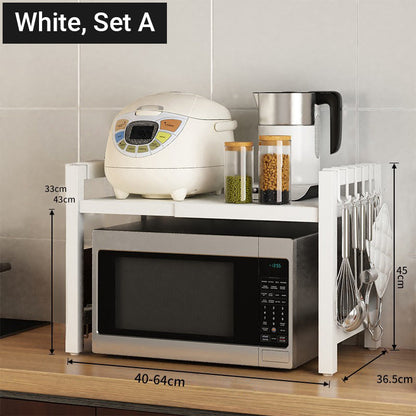 🍳 50% RABATT+GRATIS FRAKT! Utrymmesbesparande Mikrovågsugnsställning (Upp till 75 kg Bärkapacitet) – Skapa Direkt Mer Arbetsyta ✨