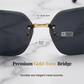 ⏳ Begränsad tid – 50 % rabatt! ⏰ Stora solglasögon utan båge – fyrkantig design, tidlös stil & perfekta till alla outfits 🕶️