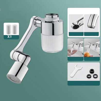 🚰 50% RABATT NU! ✨ 1080° Vridbar Kranförlängare – Nå Varje Hörn – Smart Rengöring & Mindre Stänk – Perfekt för Kök & Badrum 🌊